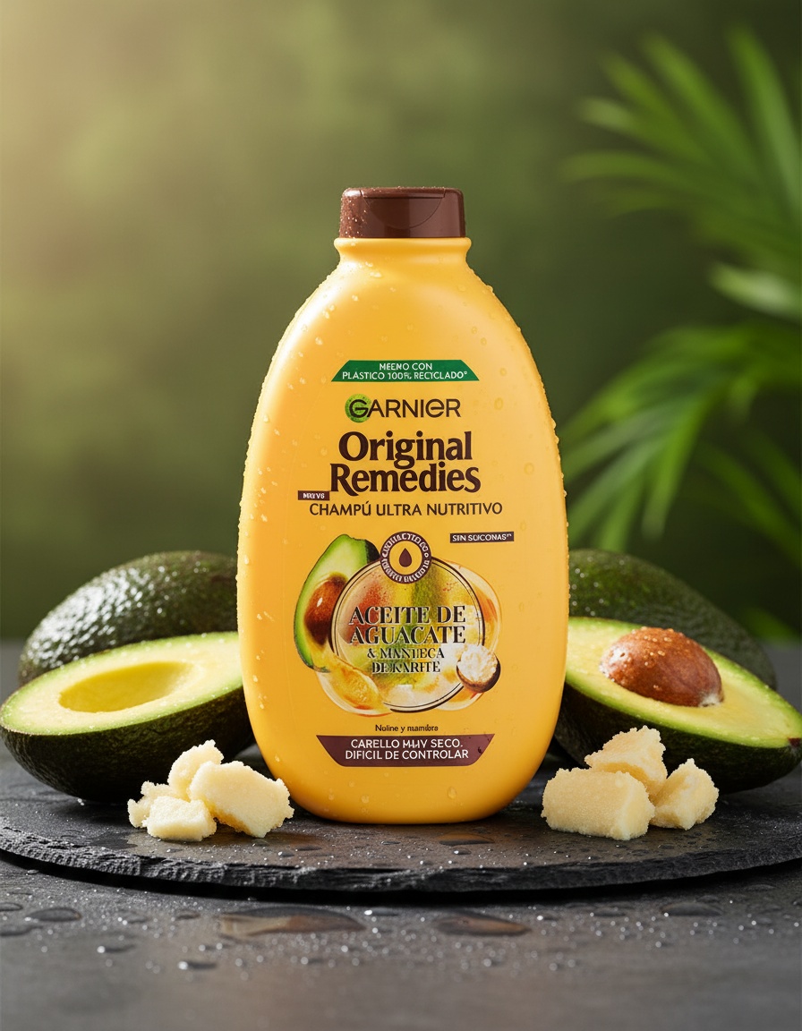 Garnier ORIGINAL REMEDIES avocado and shea shampoo 600 ml - Afbeelding 2