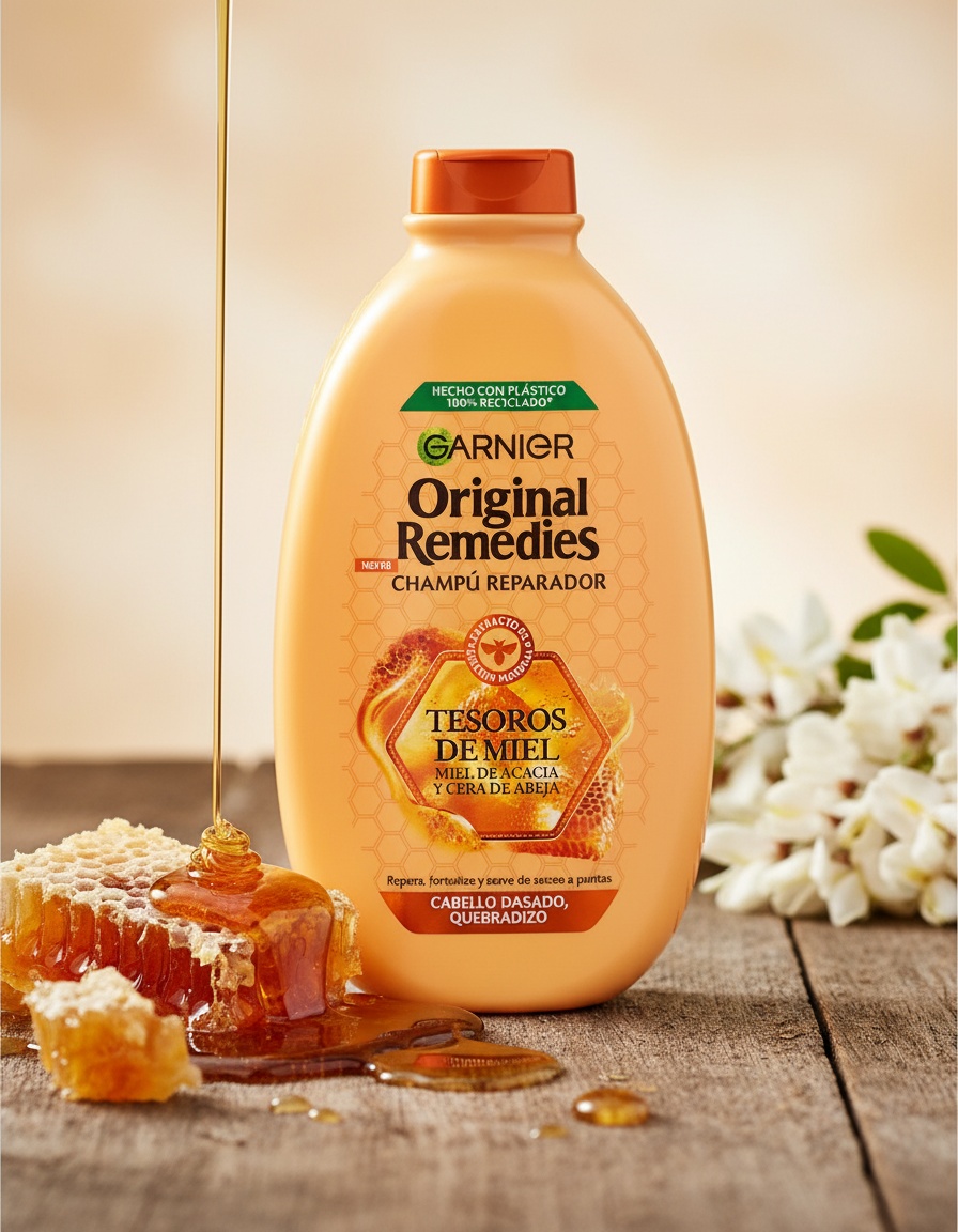 Garnier ORIGINAL REMEDIES honey treasures shampoo 600 ml - Afbeelding 2