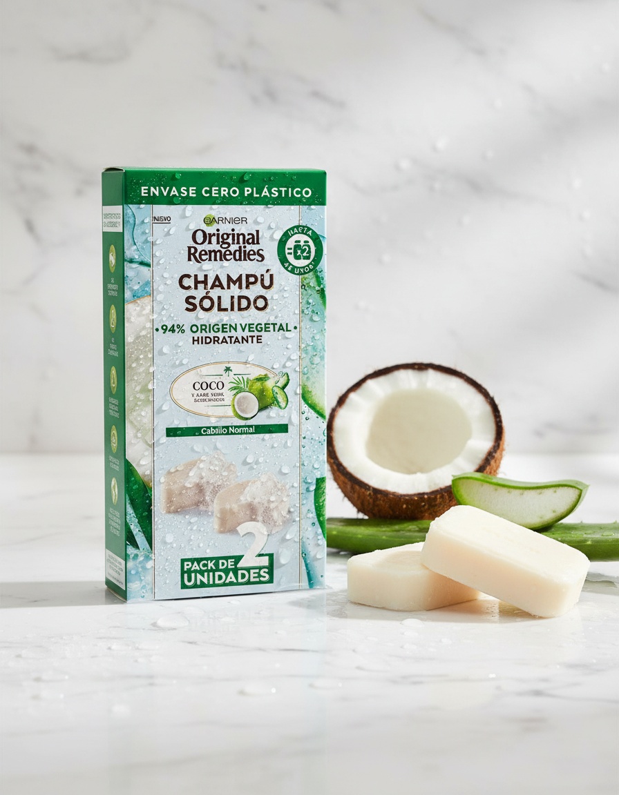 Garnier ORIGINAL REMEDIES Coconut Moisturizing Solid Shampoo 2 X 60 gr - Afbeelding 2