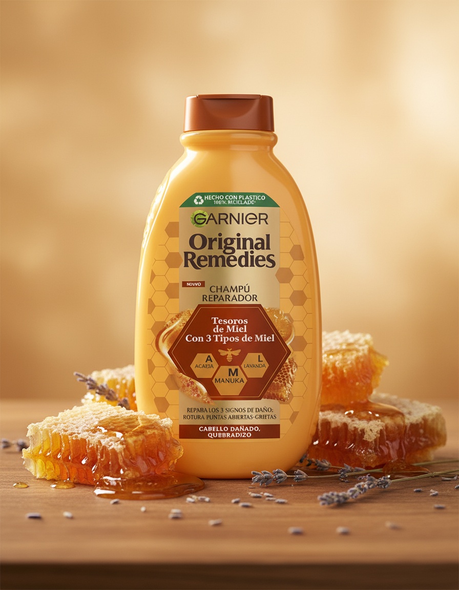 Garnier ORIGINAL REMEDIES Honey Treasures Shampoo 400 ml - Afbeelding 2