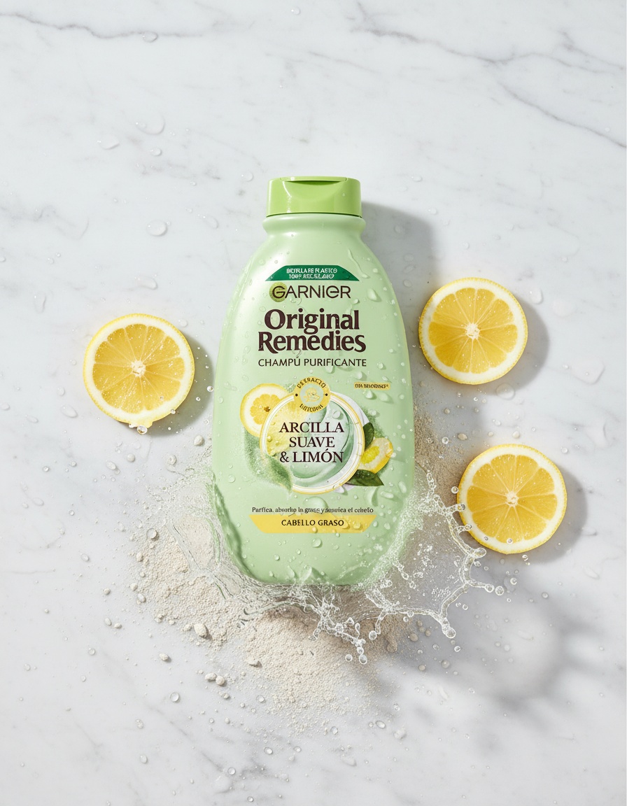 Garnier ORIGINAL REMEDIES gentle clay and lemon shampoo 400 ml - Afbeelding 2