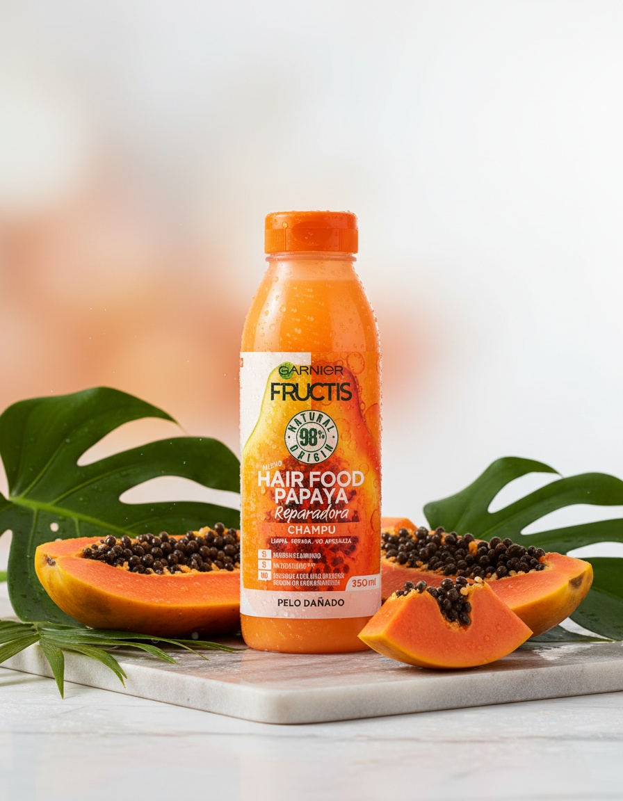 Garnier FRUCTIS HAIR FOOD PAPAYA repairing shampoo 350 ml - Afbeelding 3