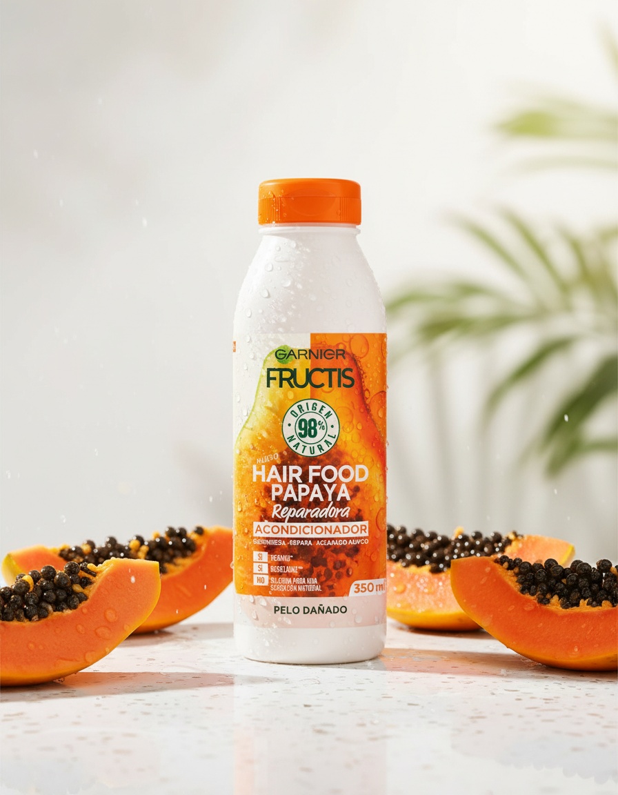 Garnier FRUCTIS HAIR FOOD PAPAYA repairing conditioner 350 ml - Afbeelding 3