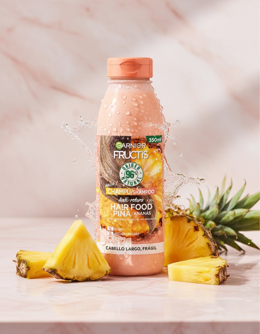 Garnier FRUCTIS HAIR FOOD PINEAPPLE anti-breakage shampoo 350 ml - Afbeelding 2