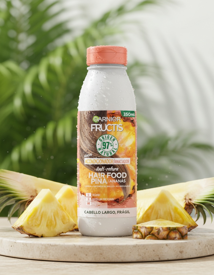 Garnier FRUCTIS HAIR FOOD PINEAPPLE anti-breakage conditioner 350 ml - Afbeelding 2