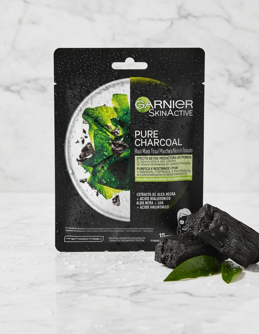 Garnier SKINACTIVE Pure Charcoal Black Detox Mask with Pore-Reducing Effect 28g - Afbeelding 2