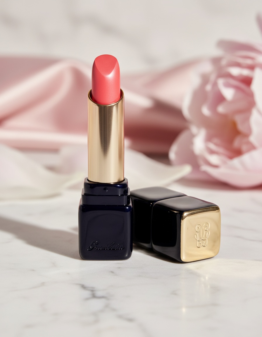 Guerlain KISSKISS barra de labios mate luminosa confort 16h #885 Gentle Coral 2,8 gr - Afbeelding 2