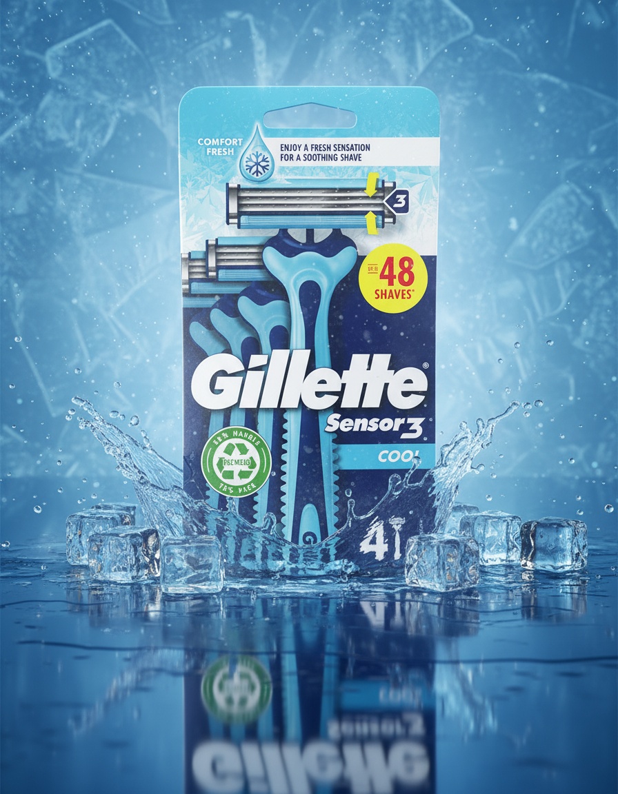 GILLETTE SENSOR3 COOL disposable razor blades, 4 units - Afbeelding 2