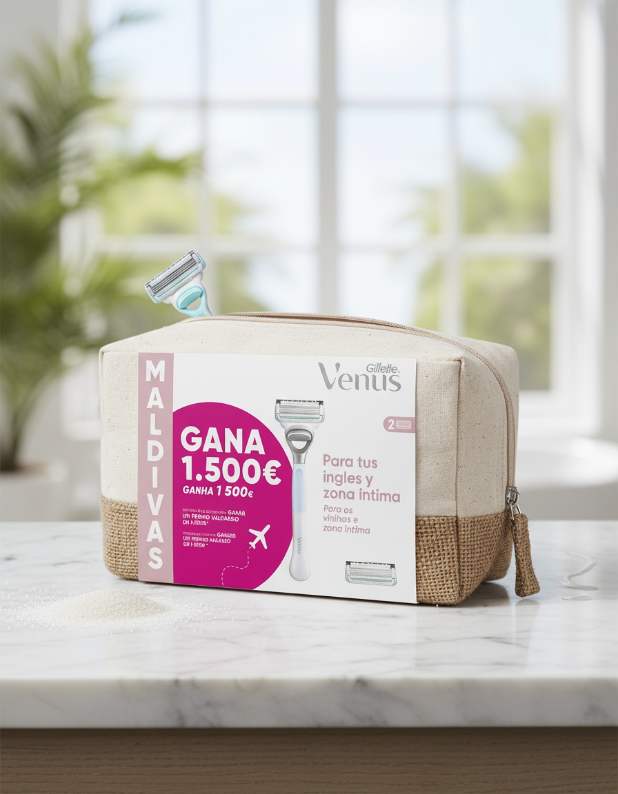 GILLETTE VENUS INTIMA MALDIVES TOILETRY BAG razor + 2 refills - Afbeelding 3