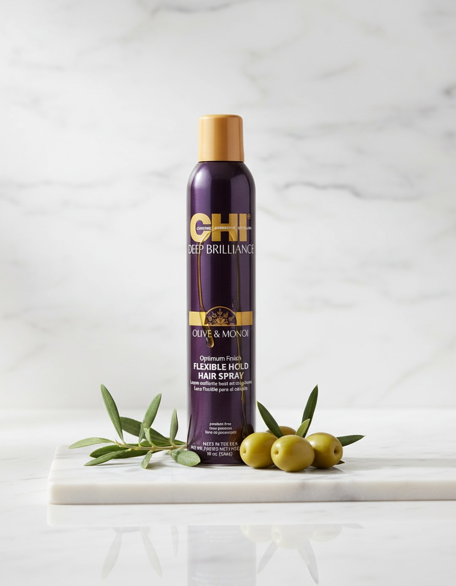 Farouk CHI DEEP BRILLIANCE OLIVE & MONOI flexible hold spray 284 ml - Afbeelding 2