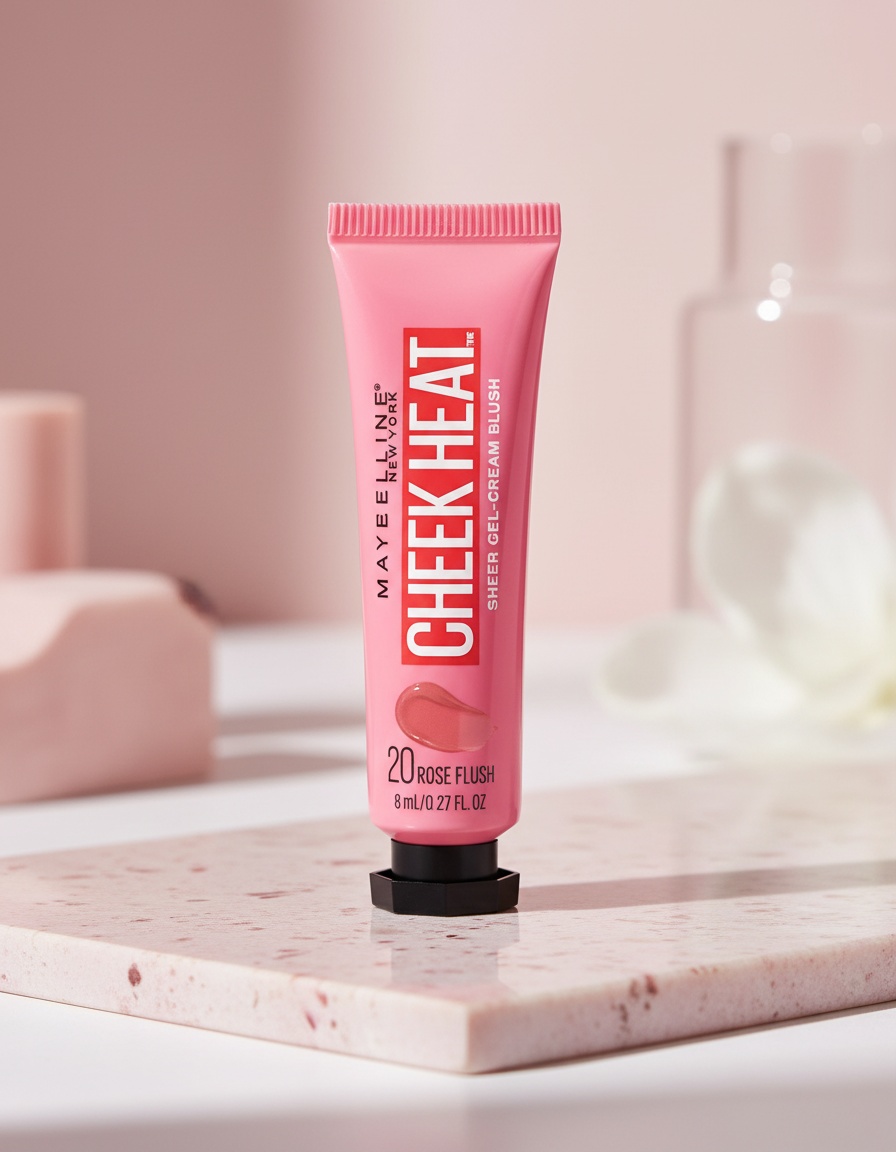 Maybelline CHEEK HEAT sheer gel-cream blush #20-rose flash - Afbeelding 2