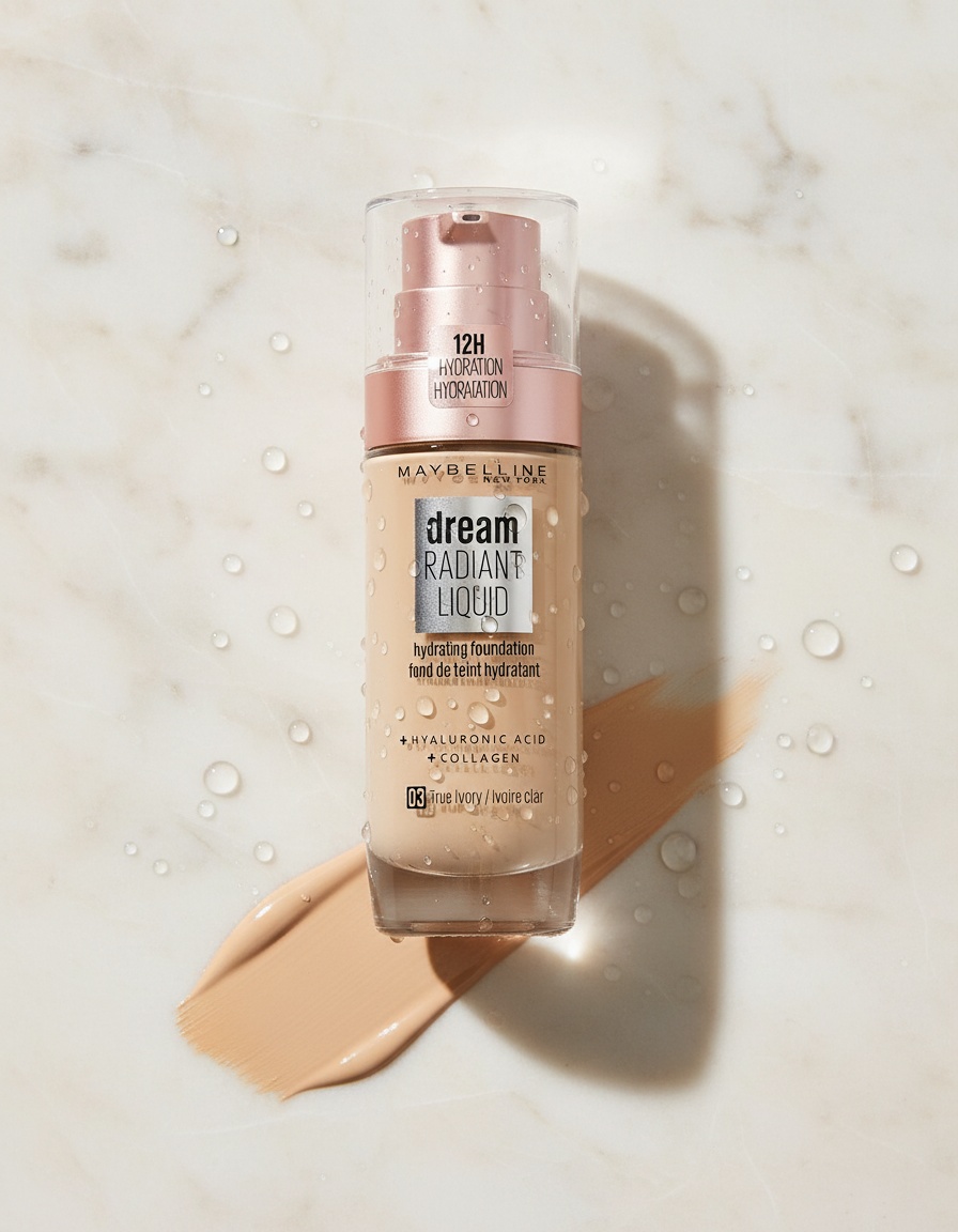 Maybelline DREAM SATIN LIQUID FOUNDATION+SERUM #3-true ivory - Afbeelding 2