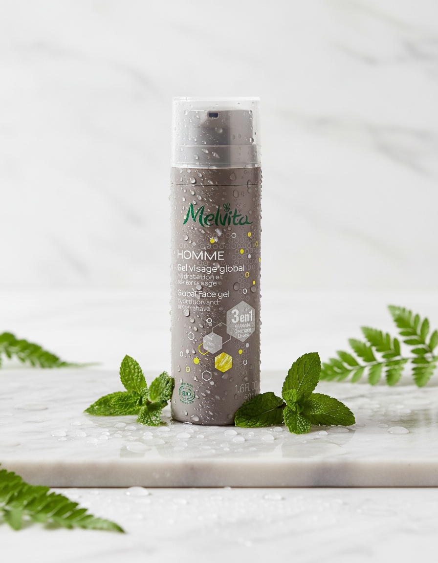 Melvita MEN 4 in 1 global face gel 50 ml - Afbeelding 2