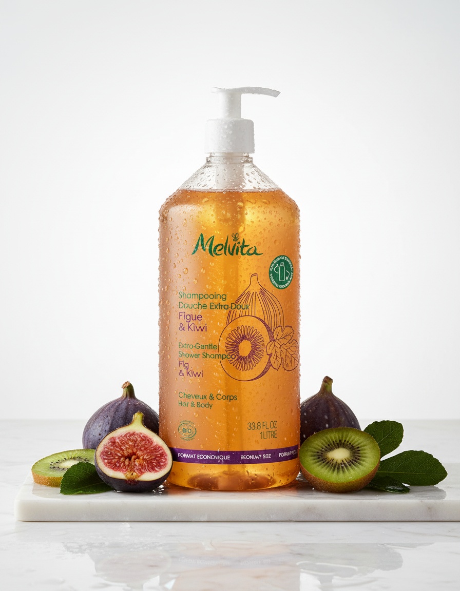 Melvita CHAMPÚS Y ACONDICIONADORES champú ducha extra suave 1000 ml - Afbeelding 2