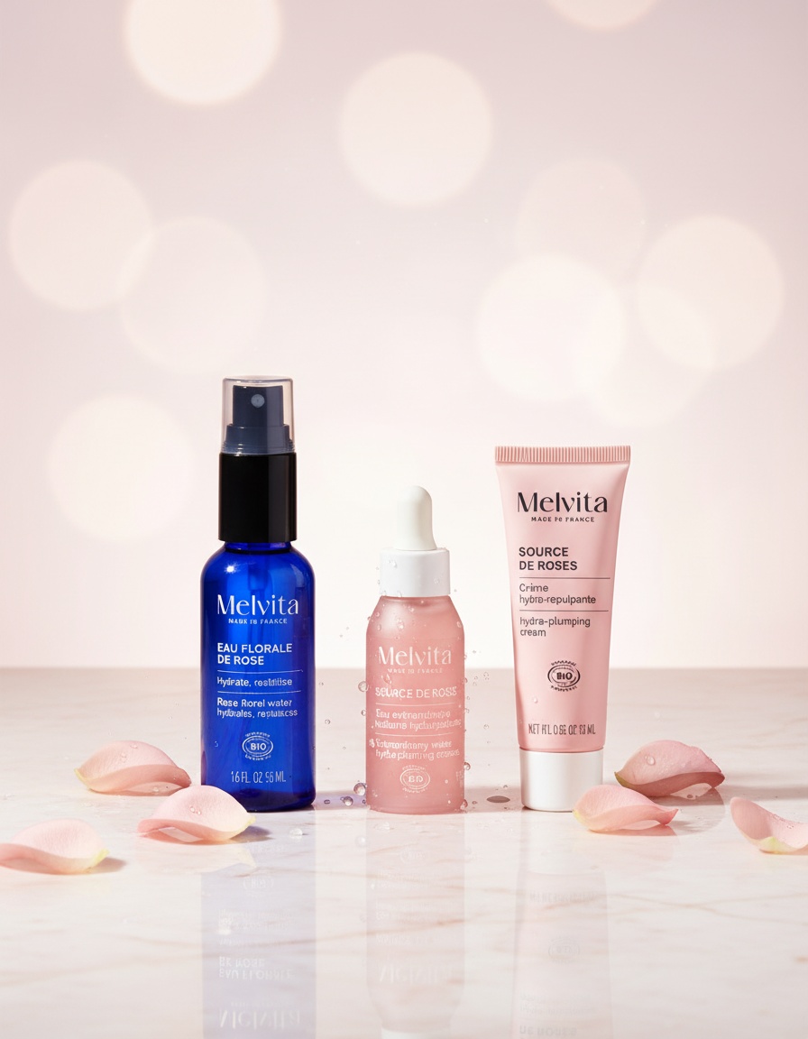 Melvita ROSE FLORAL WATER CASE 3 pcs - Afbeelding 2