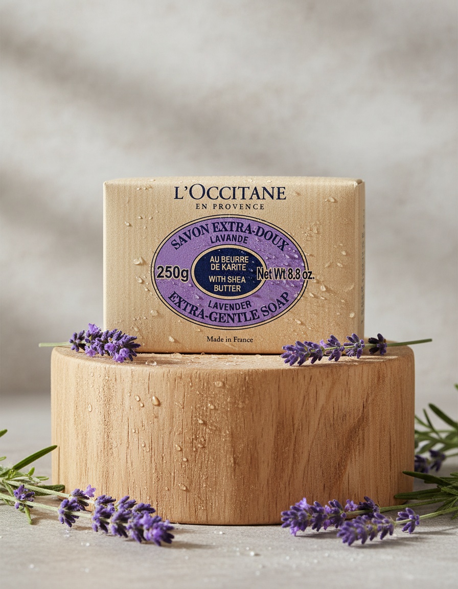 L'occitane en provence KARITE LAVANDE savon extra-doux 250 gr - Afbeelding 2