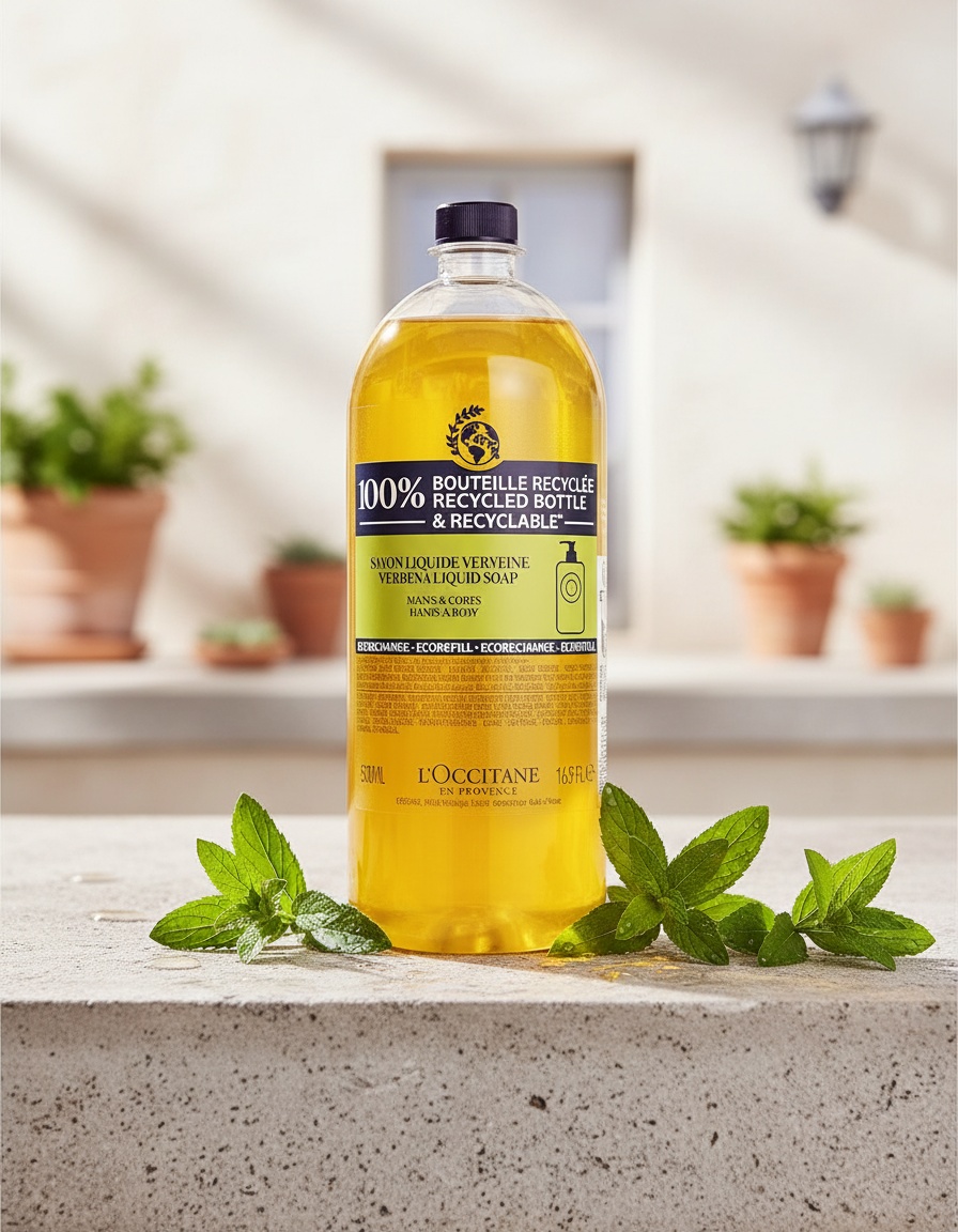 L'occitane en provence VERBENA shea butter organic liquid soap refill 500 ml - Afbeelding 2