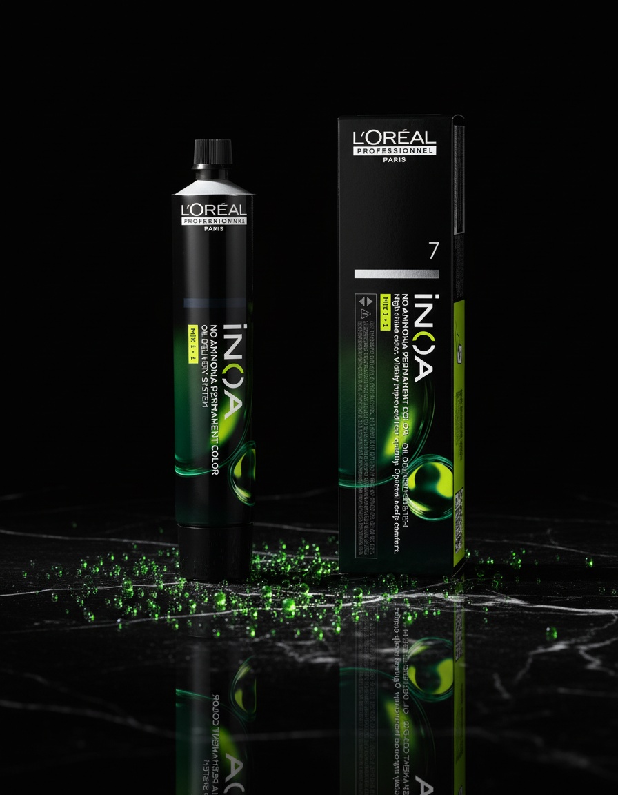 L'orÉal professionnel paris INOA coloration d'oxydation sans ammonia #7 60 gr - Afbeelding 2