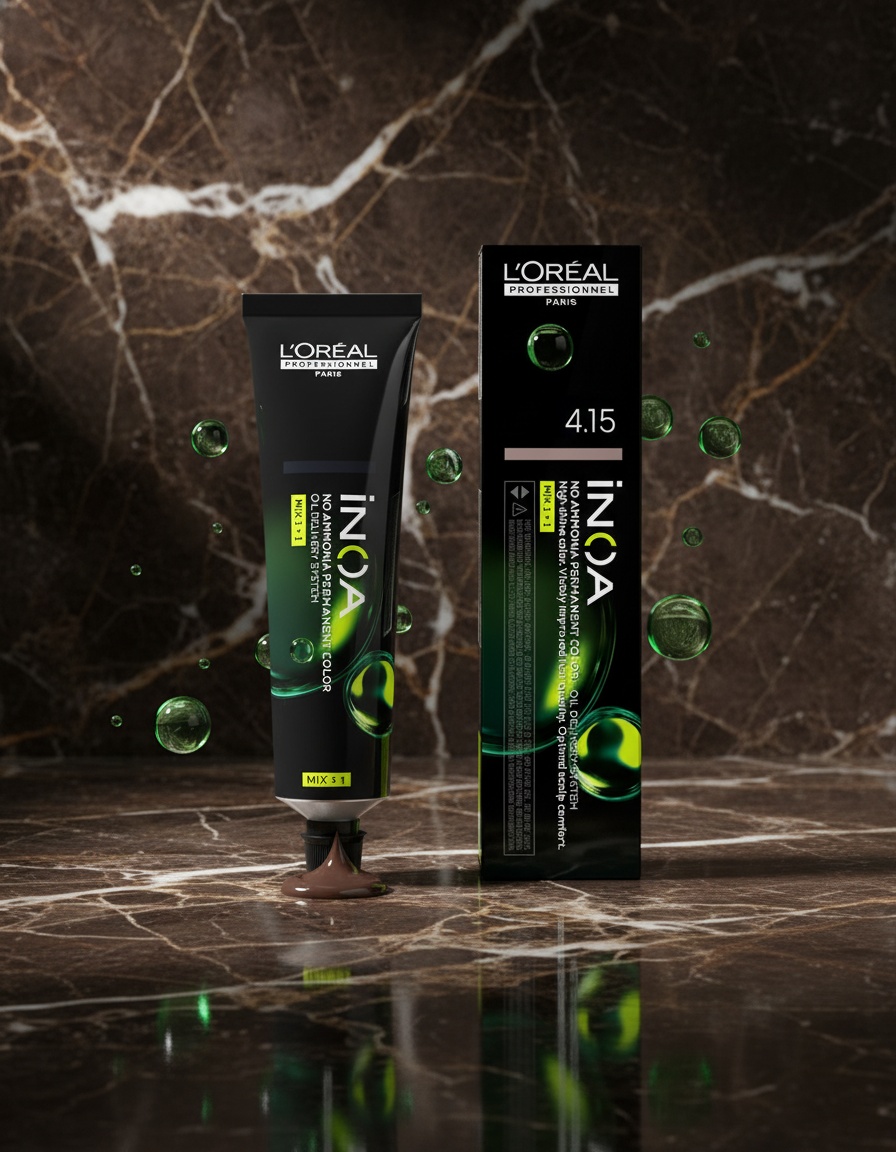 L'orÉal professionnel paris INOA no ammonia permanent color #4.15 60 gr - Afbeelding 2