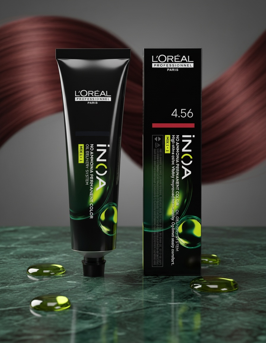L'orÉal professionnel paris INOA no ammonia permanent color #4.56 60 gr - Afbeelding 2