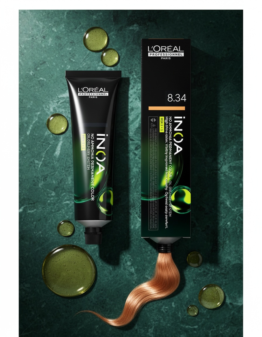 L'orÉal professionnel paris INOA no ammonia permanent color #8.34 60 gr - Afbeelding 2