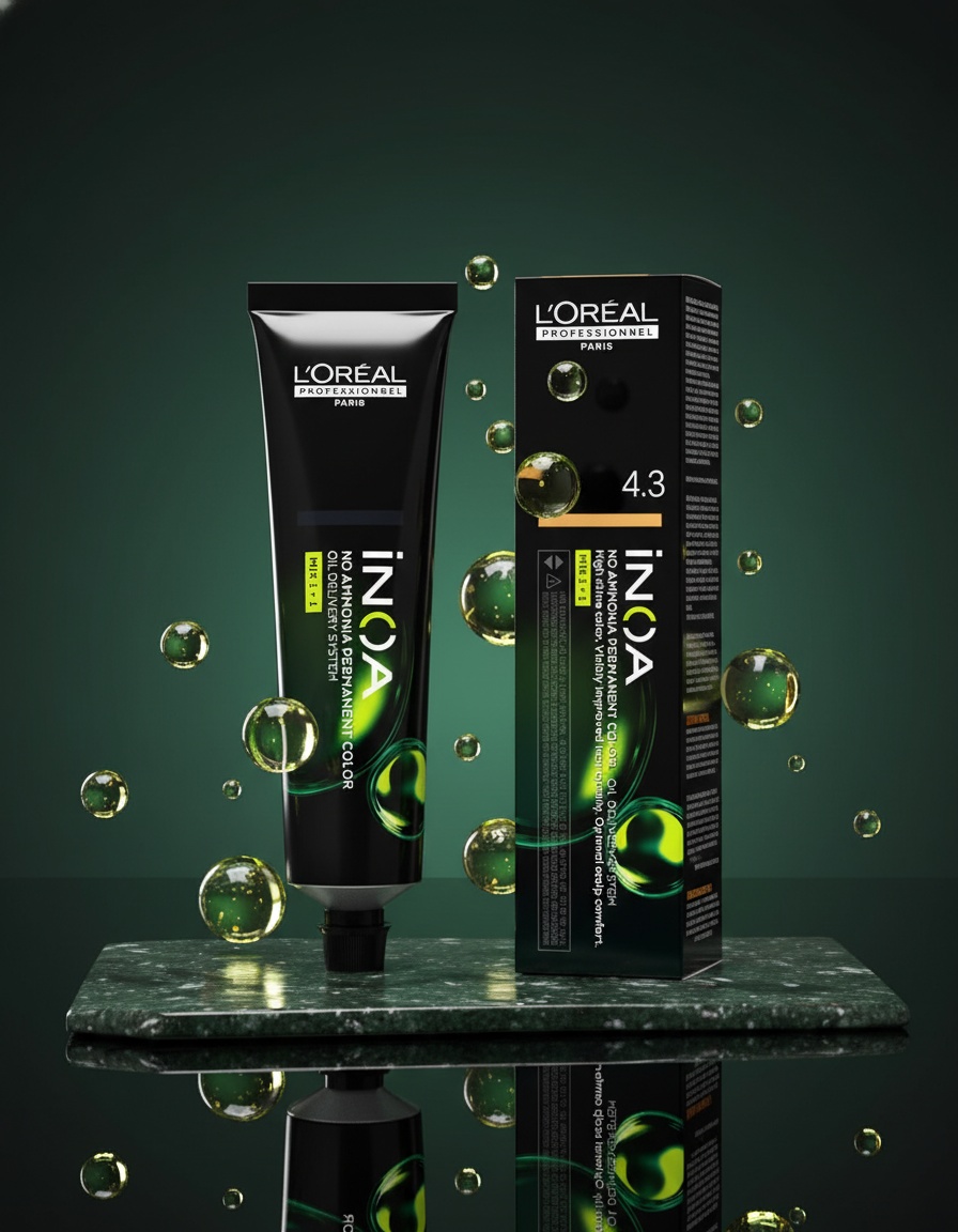 L'orÉal professionnel paris INOA no ammonia permanent color #4.3 60 gr - Afbeelding 2