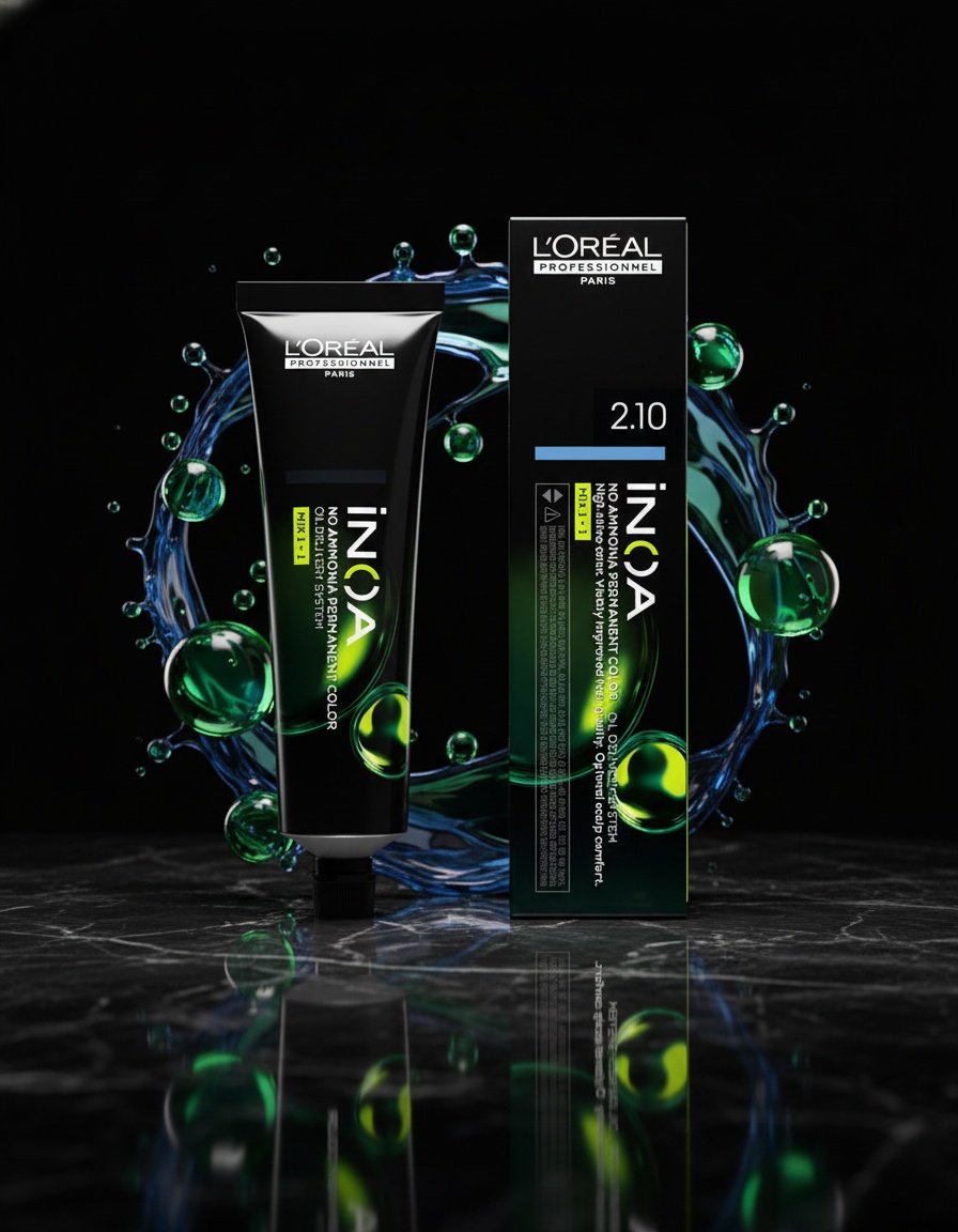 L'orÉal professionnel paris INOA no ammonia permanent color #2.10 60 gr - Afbeelding 2