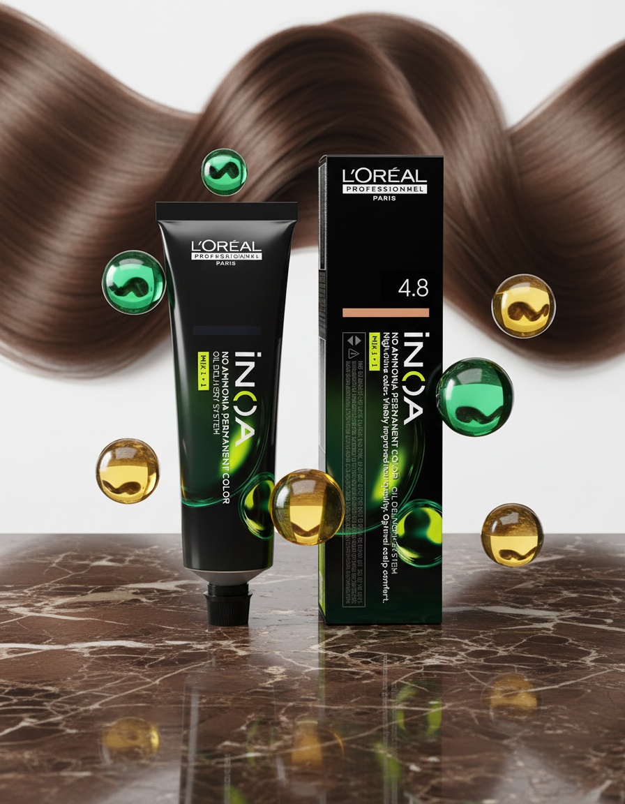 L'orÉal professionnel paris INOA no ammonia permanent color #4.8 60 gr - Afbeelding 2