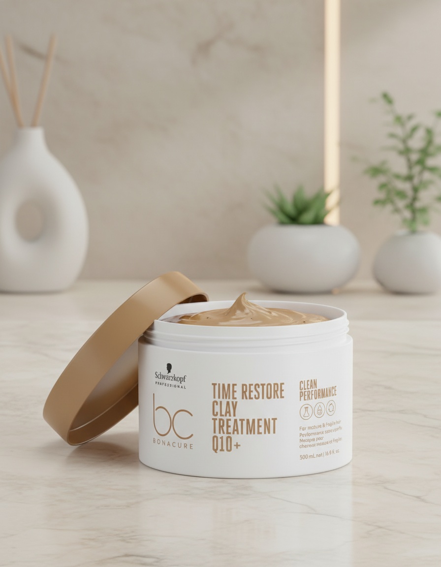 Schwarzkopf BC TIME RESTORE Q10+ clay treatment 500 ml - Afbeelding 2