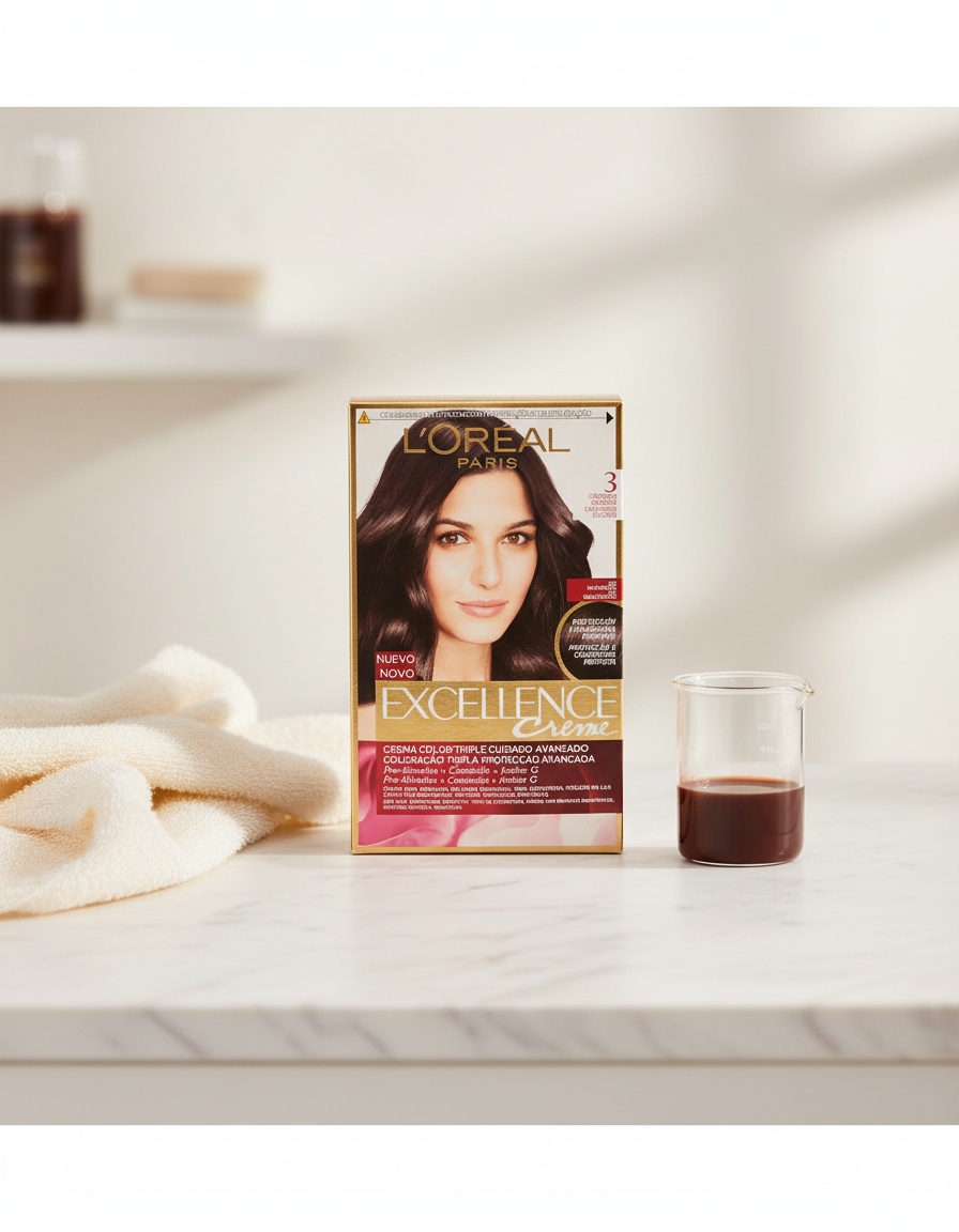 L'orÉal paris EXCELLENCE Creme dye #3-dark brown 192 ml - Afbeelding 2