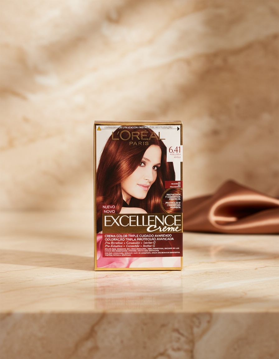 L'orÉal paris EXCELLENCE Creme dye #6.41-hazelnut 192 ml - Afbeelding 2