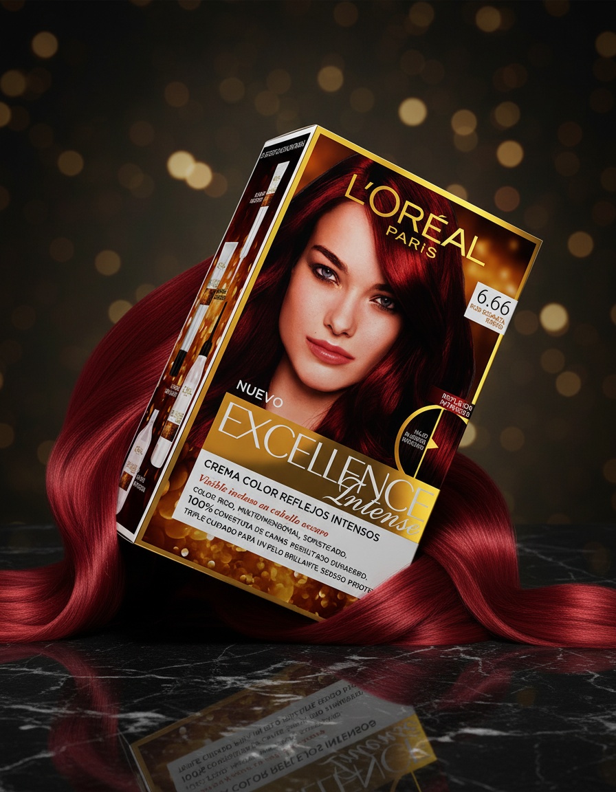 L'orÉal paris EXCELLENCE INTENSE dye #6.66-intense scarlet red 1 u - Afbeelding 2