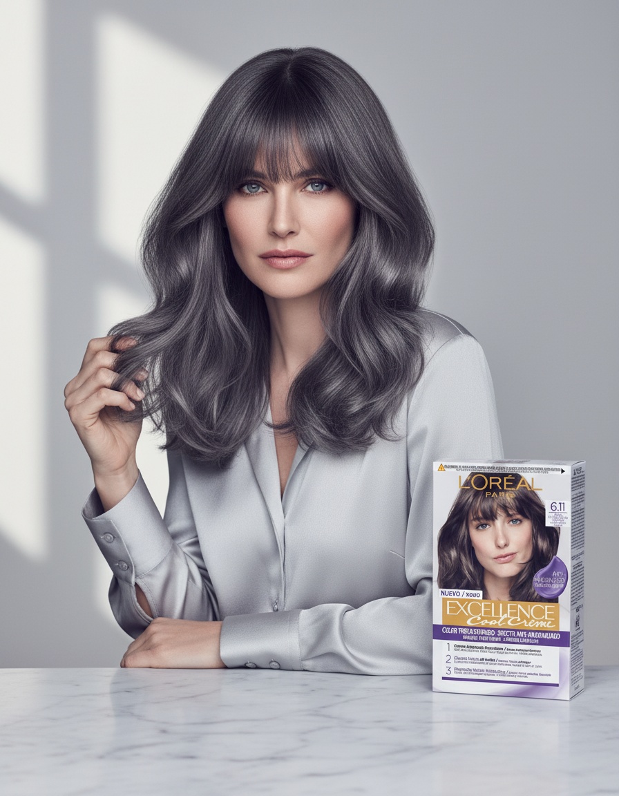 L'orÉal paris EXCELLENCE COOL dye #6.11-dark ash blonde 192 ml - Afbeelding 2