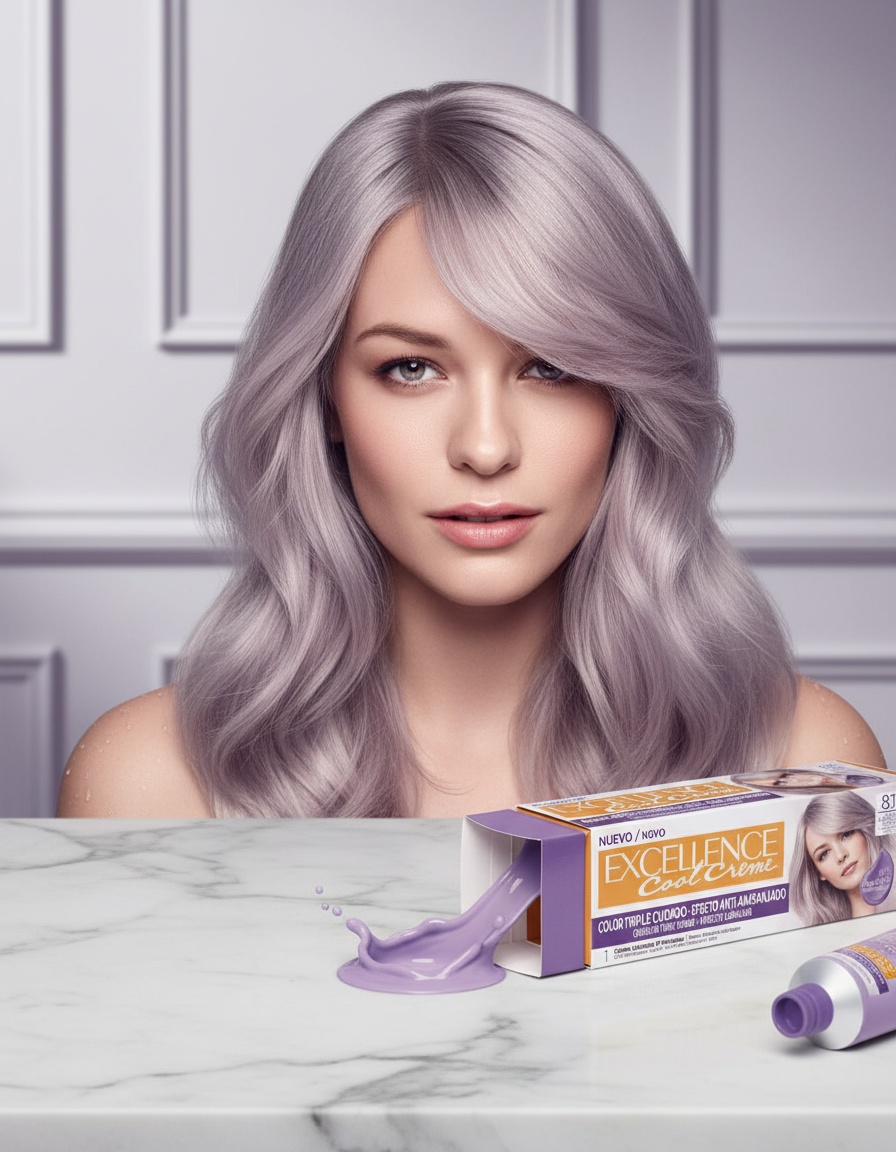 L'orÉal paris EXCELLENCE COOL dye #8.11-light ash blonde 192 ml - Afbeelding 2