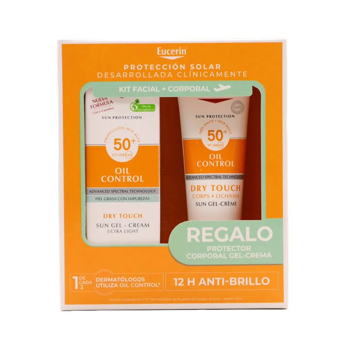 Eucerin Sun Gel Creme Oil Control Dry Touch Fps50 50ml Set 2 Piezas