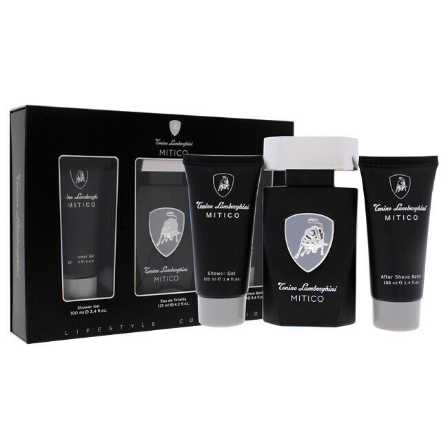 Lamborghini Mitico Gift Set Geschenkset 125ml EDT + 100ml Douchegel + 100ml Aftershave Balsem