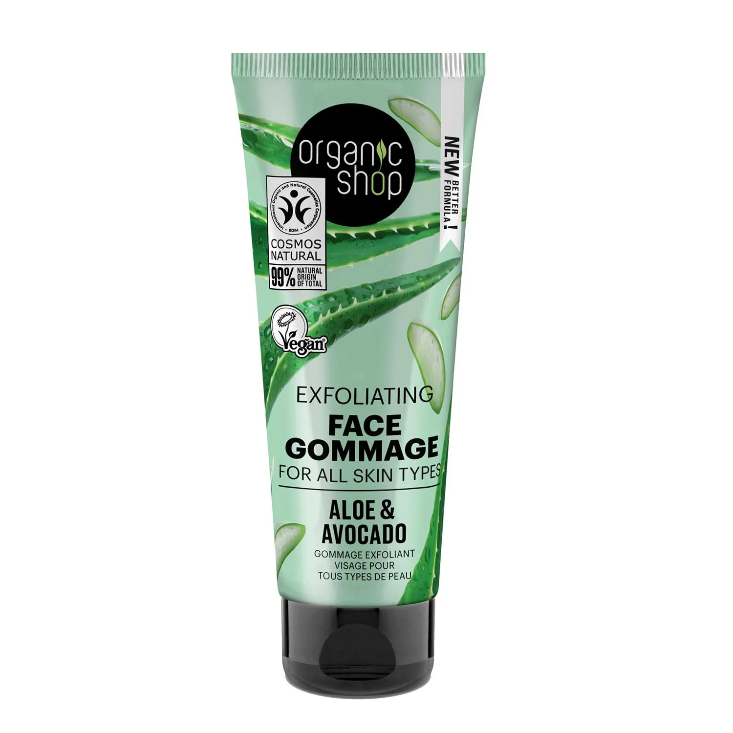 Organic Shop Aloe y Avocado Exfoliante Facial 75ml