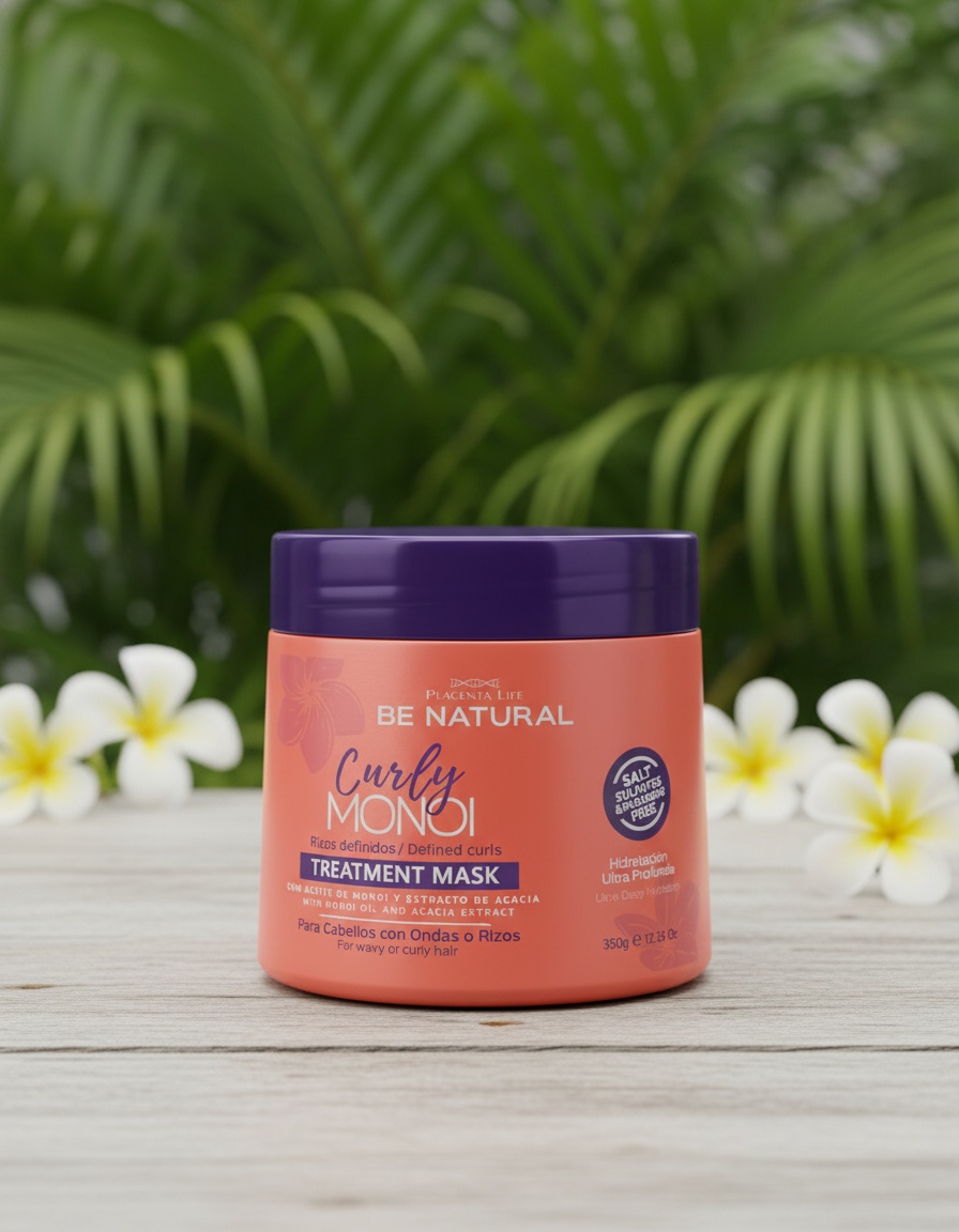 Be Natural Curly Monoi Mask 350 gr - Afbeelding 2