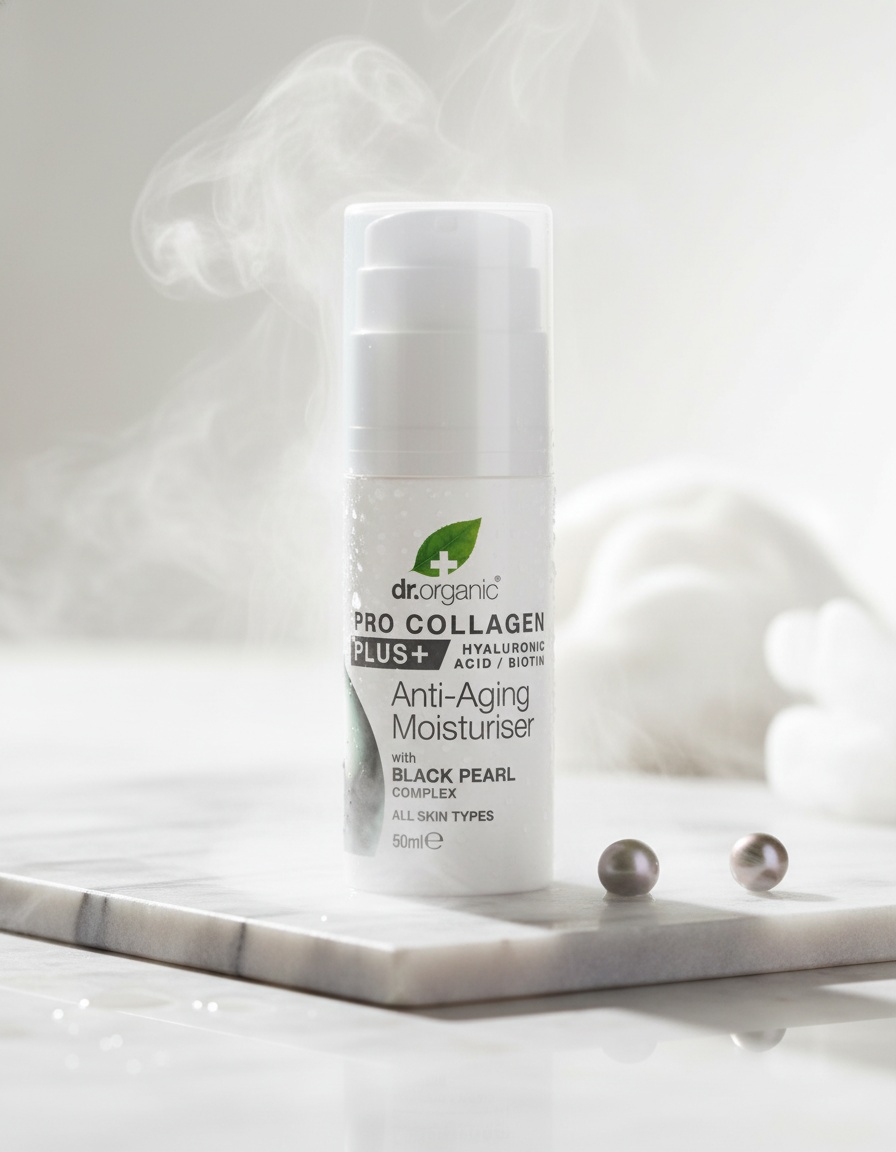 Dr. Organic PRO COLLAGEN+ black pearl antiaging cream 50 ml - Afbeelding 2