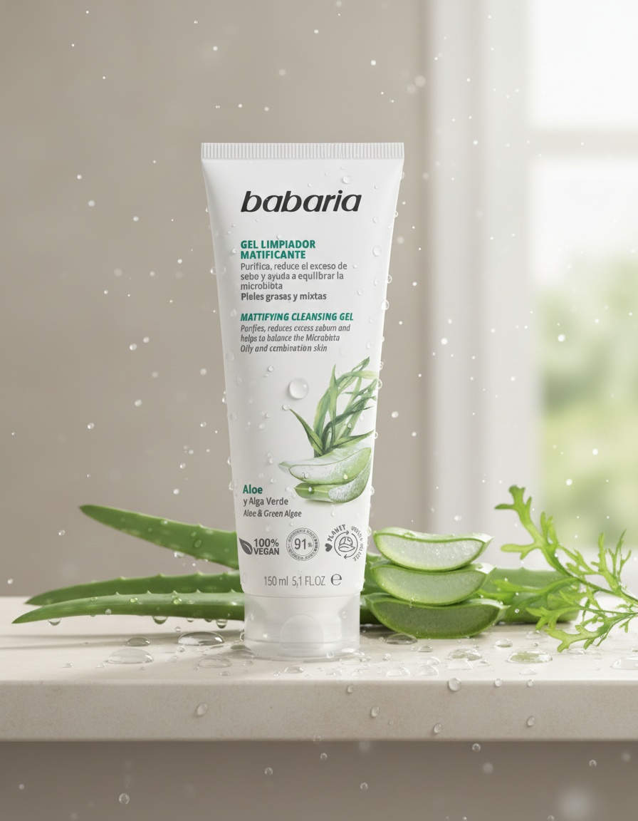 Babaria ALOE VERA mattifying facial cleansing gel 150 ml - Afbeelding 2