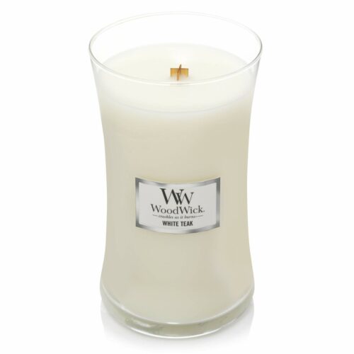 Geurkaars Woodwick Core Large White Teak 609 g