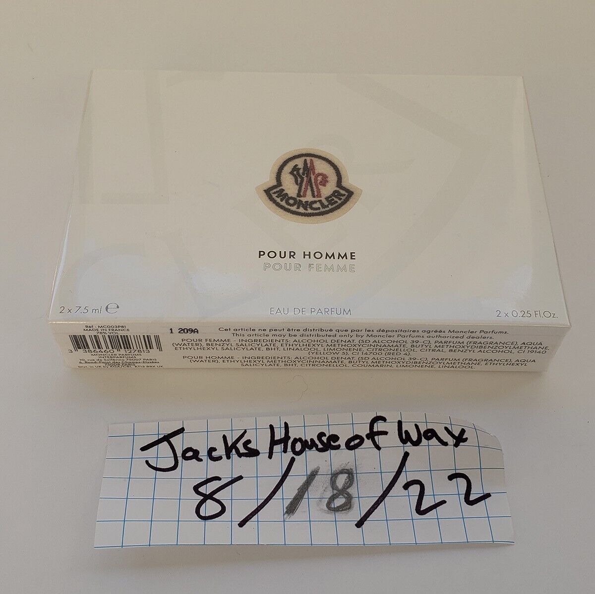 Moncler Gift Set: EDP Pour Homme 7.5ml - EDP Pour Femme 7.5ml