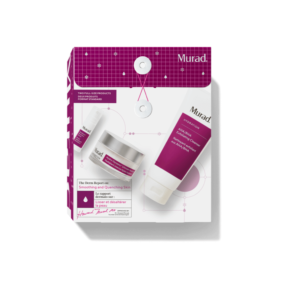 Murad The Derm Report Smoothing & Quenching Skin Geschenkset 200ml Exfoliating Cleanser + 5ml Recovery Serum + 50ml Moisturizer