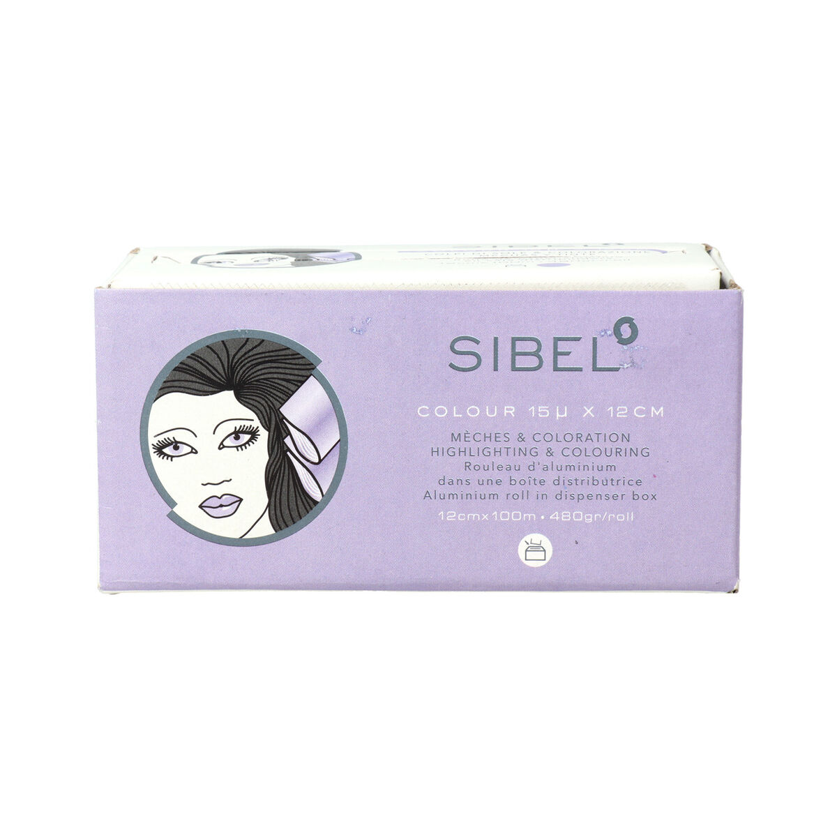 Aluminiumfolie Sinelco Sibel High Haar en Beauty 15 x 12 x 100 cm Lila