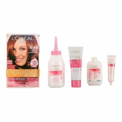 Permanente Kleur L'Oreal Make Up Excellence Donker koper Lichtbruin Nº 6,46 Rubio Oscuro Cobrizo Caoba Nº 6,46-Rubio Oscuro Cobr