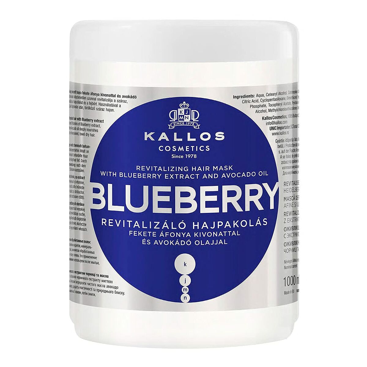 Revitaliserend Masker Kallos Cosmetics Blueberry 1 L