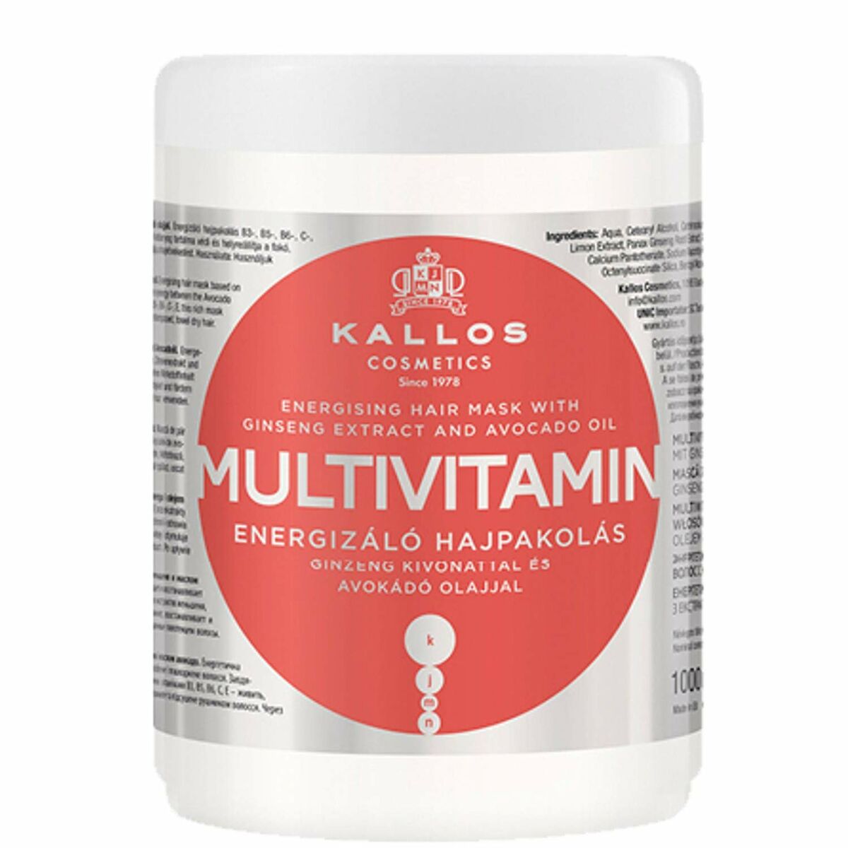Voedend Haarmasker Kallos Cosmetics Multivitamin 1 L