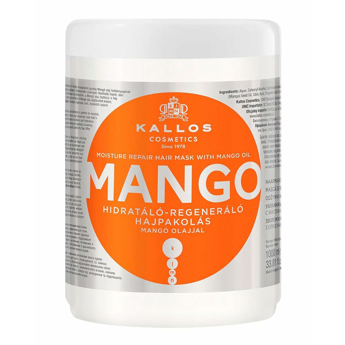Herstellend Haar Masker Kallos Cosmetics Mango 1 L