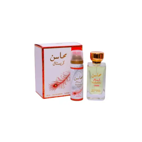 Lattafa Mahasin Crystal Edp Spray 100ml Desodorante Spray 50ml Sets