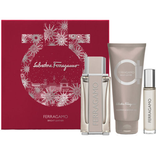 Salvatore Ferragamo Ferragamo Bright Leather Geschenkset 100ml EDT + 10ml EDT + 100ml Shampoo & Douchegel